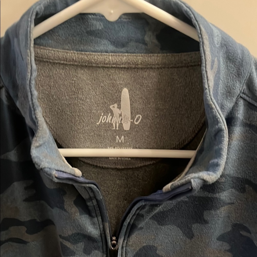 Johnnie-O Blue and Gray Camo Quarter Zip